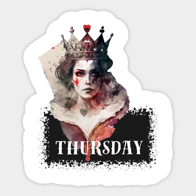 Sticker with days of the week Thursday Alice in Wonderland Sticker by LaKoszulka